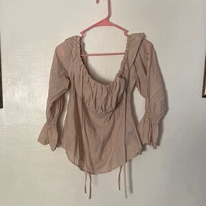 Chic Ruffled Blouse - Light Pink